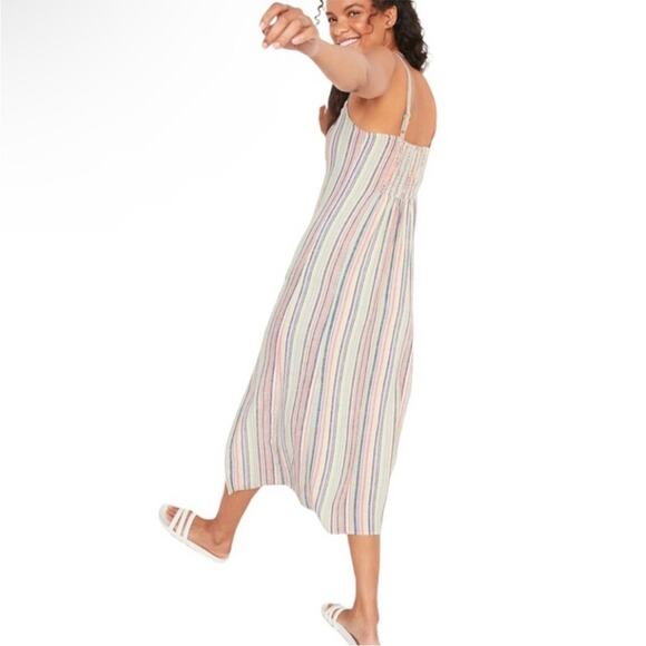 Old Navy Multi Stripe Sleeveless Linen Blend Shift Maxi Dress Size XL Tall - Picture 15 of 15